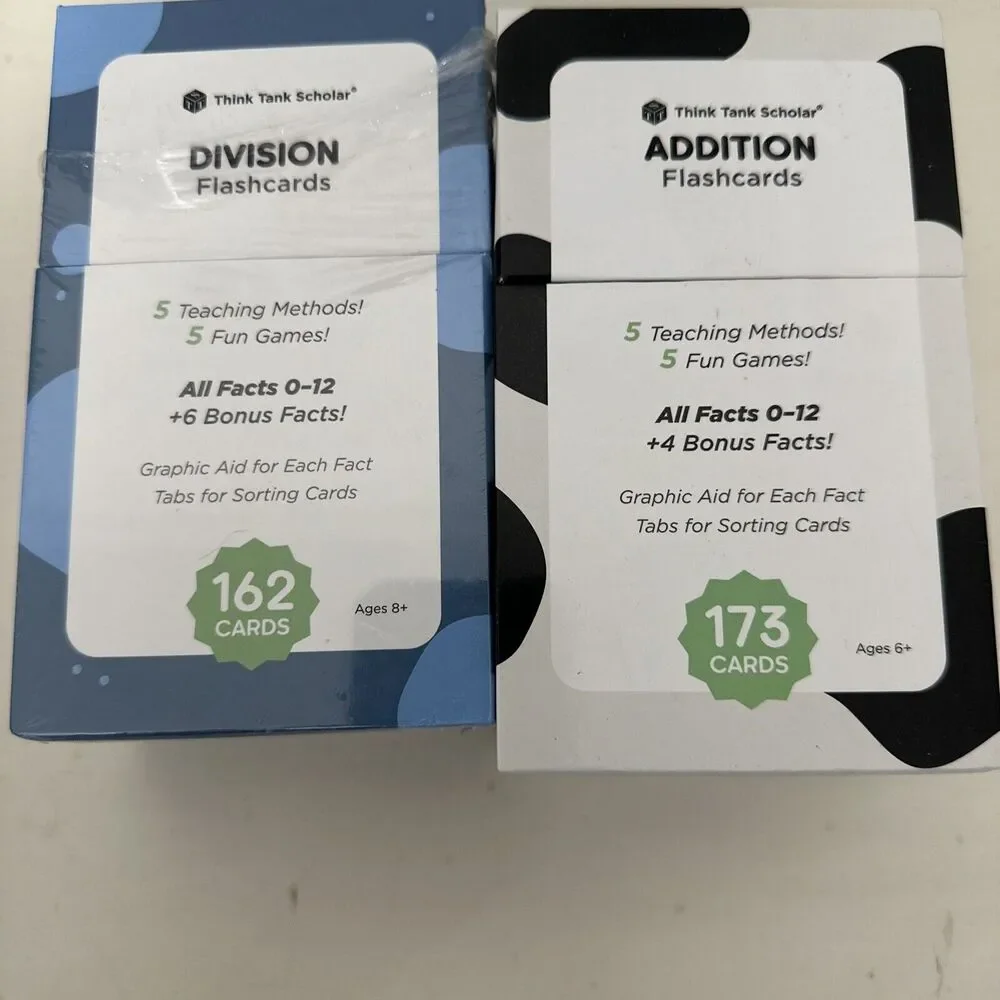 Think Tank Scholar Addition and Division Flash Cards Ages 8+ 335 Cards!